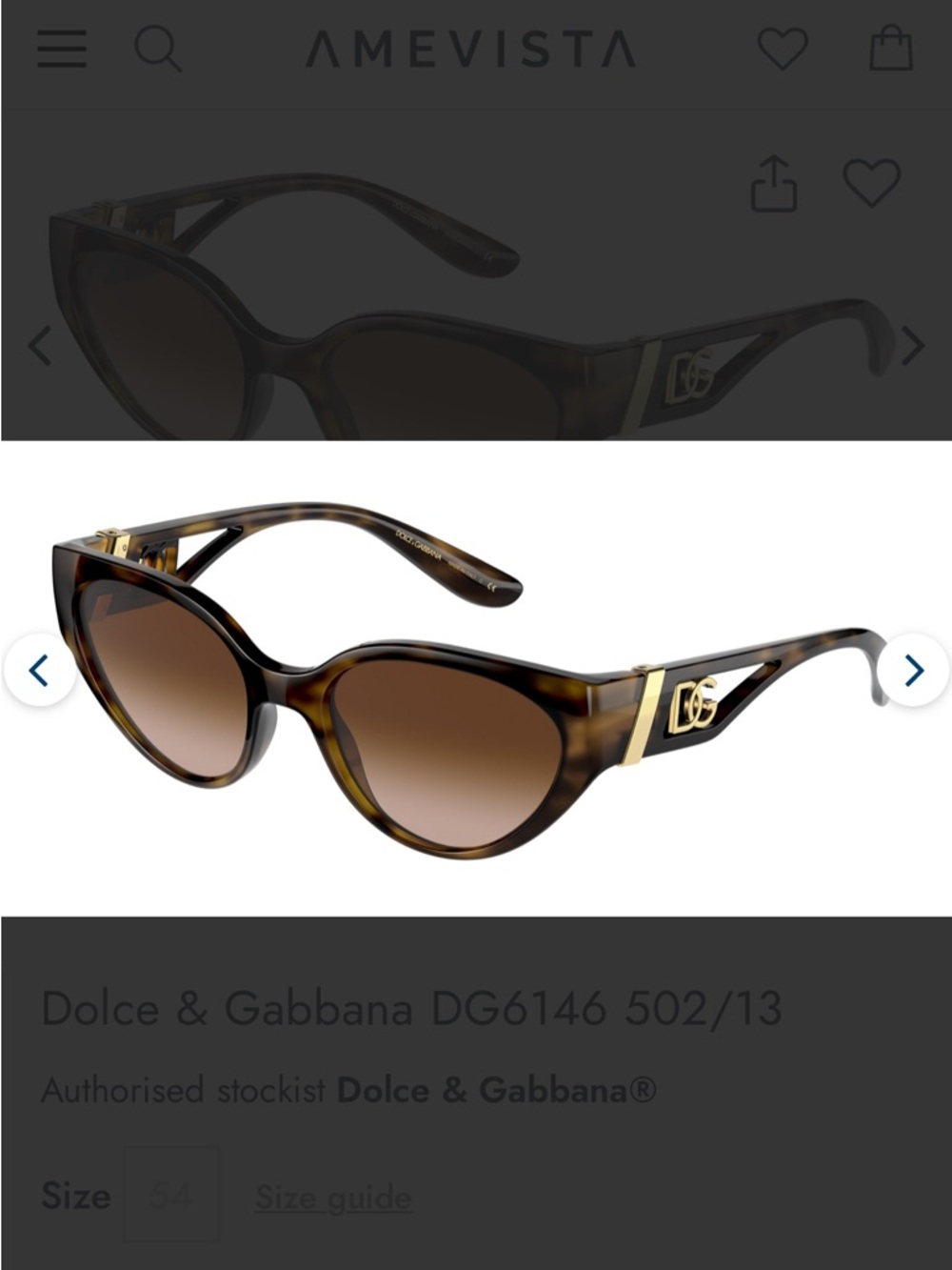 Dolce & Gabbana Tortoiseshell Cat-Eye Sunglasses DG6146